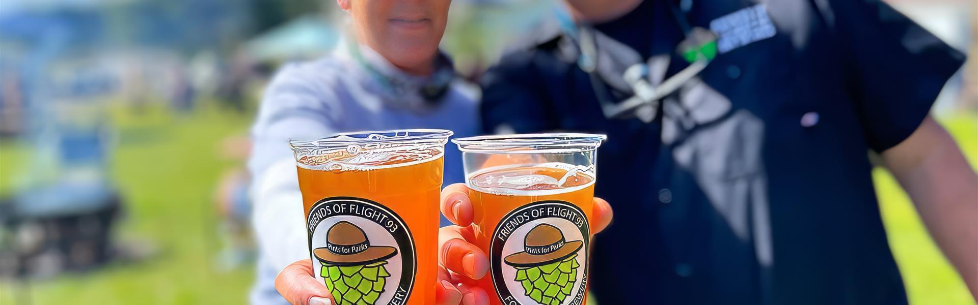 Forbes Trail Brewery Cups Bumping for Cheers